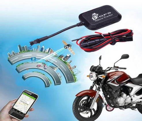 Black Motorcycle GPS Tracking System